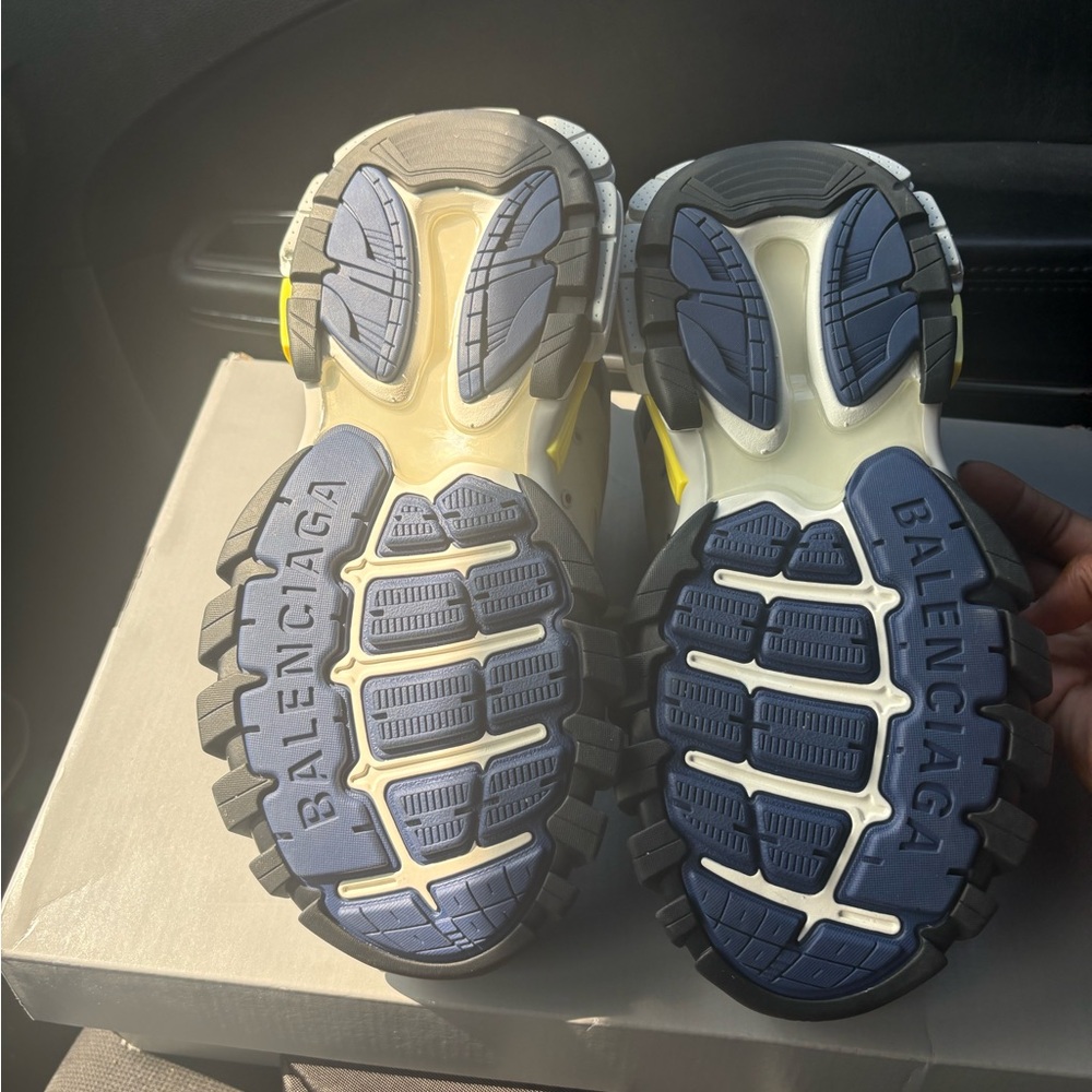 Balenciaga Yellow and Blue Sneakers with Chunky Tread